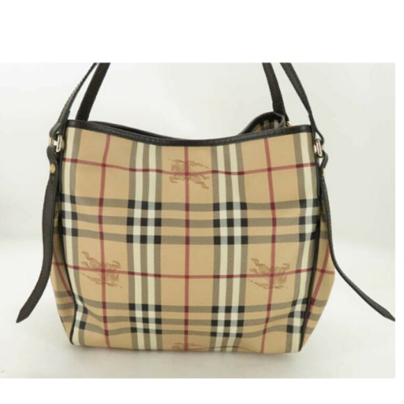 AUTH BURBERRY HAYMARKET CHECK CANTERBURY TOTE BAG - Picture 2 of 16